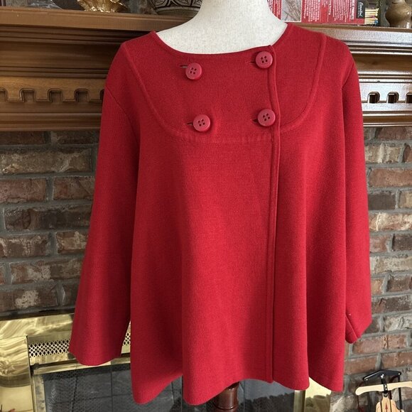 Dressbarn Woman Red Thick Sweater Size 14-16 - Picture 2 of 7